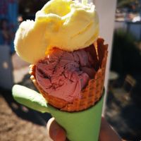 Blueberry on bottom, pineapple and coconut on top at Rubie's Place in Dwellingup