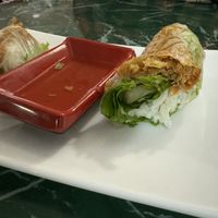 Fresh basil rolls (partially eaten)  at Lotus Vegan Restaurant in Pinellas Park