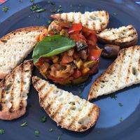 Caponata (with pine nuts and capers) - yum at Bar Turrisi in Castelmola