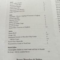 Menu  at Indabo Cafe in Kigali