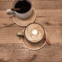 Soy latte and an Americano. at TU CASA -Zero waste & Plant based- in Kyoto