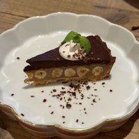 Hazelnut chocolate tart  at TU CASA -Zero waste & Plant based- in Kyoto