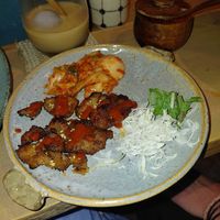 Soya pieces anf kimichi at TU CASA - Zero waste & Plant based トゥ・カサ in Kyoto