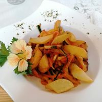 Tofu Gemüse Gröstel at Gasthaus Rantsch in Sankt Barbara Im Muerztal