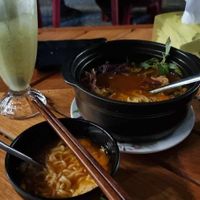 Spicy Korean noodles at Be Chay Vegetarian in Da Nang