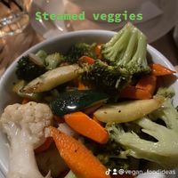 Steamed veggies   at The Sunset Restaurant in Malibu