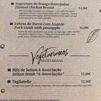 vegetarian menu at Restaurante da Associacao Agricola de São Miguel in Ribeira Grande