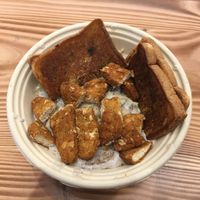 Pasta alfredo and chik;n at Vegan Grill - Upper East Side in New York City