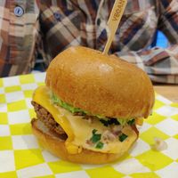 Nacho burger at Vegan Grill - Upper East Side in New York City