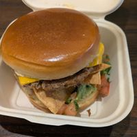 Nacho burger at Vegan Grill - Upper East Side in New York City