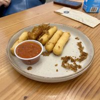 Vegan mozzarella sticks  at Vegan Grill - Upper East Side in New York City