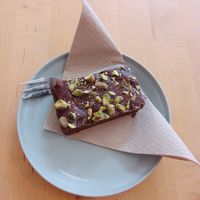 vegan brownie at Koffie & Ik in Utrecht