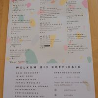 new menu with some vegan options at Koffie & Ik in Utrecht