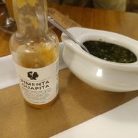 Vegan sauces at La Guapa Empanadas in Curitiba