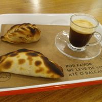 One vegana, one planteña at La Guapa Empanadas in Curitiba