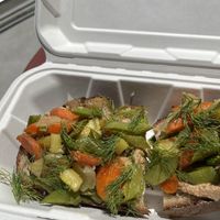 Roasted veggie toast to go!  at Bake Shop in Seattle