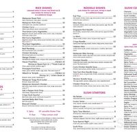 Menu (ask for vegan options, there’s a lot)  at Nasi Malay Thai Sushi in Bear