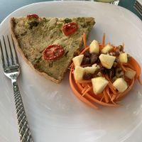 Quiche and carrot salad  at Fraise Café in Menton