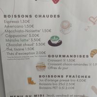 Menu in English. at Fraise Café in Menton