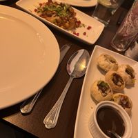 Pani puri with no yogurt  at Spice Island Menai Bridge in Menai Bridge