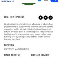 store information  at Healthy Options - SM City Clark in Angeles