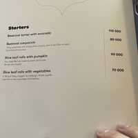 veg menu  at Cafe 1991 in Tashkent