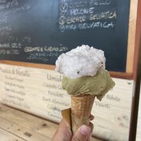 Cocco e pistacchio, cono vegan   at La Corona Gelateria Naturale in Rome