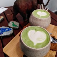 Matcha Lattes at Raket in Antwerpen