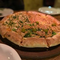 3 flavors in 1 pizza pie. Vegan ham, vegan turkey with leek and special .  at Aloha Pizzaria in Florianopolis