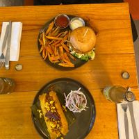 Chicken burger and tamal   at Asianica Street Food - temporarily closed in Lima