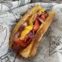 Hot dog  at El Jardin de Lilith in Mexico City