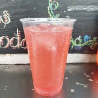 Pink lemonade at El Jardin de Lilith in Mexico City