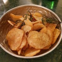 Potato chips entrée at Caciara in Milan