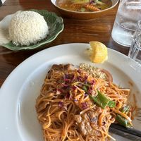 Pad Thai & Panang curry   at Oops Modern Thai Restaurant in Sydney