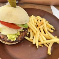 Vegan burger￼  at Diego By The River in Fujisawa