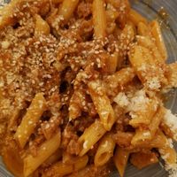 Penne with seitan ragù and sesame seeds at il Giardino - Palatini Terme in Salzano