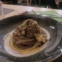 Spaghetti di grano saraceno e aglio nero at il Giardino - Palatini Terme in Salzano