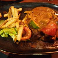 Vegan massala with seitan and fresh fries at Gastrobar SAM in Oostende