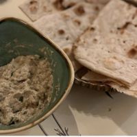 Baba ganoush and lavash  at Hafez in West London