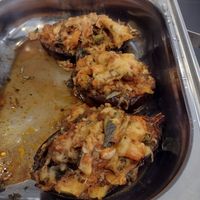 Eggplant vegan option; there is a different delicious vegan option each day at Cinco Cozinha Portuguesa e Vegetariana in Lisbon