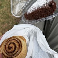 Cinnamon roll and chocolate cakee  at Panaderia Taita in Cuenca