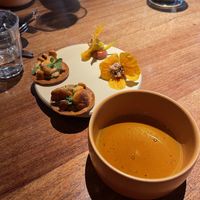 Amuse (buckwheat, mushrooms)  at Choux in Amsterdam