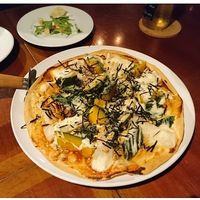 Pizza with pumpkin and Nori  at Matsuontoko Cafe in Kyoto