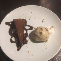 Chocolate Brownie + Rum and Raisin Ice Cream at Matsuontoko Cafe in Kyoto