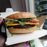 Planters Burger (with indian curry sauce) at BurgerMe in Groningen