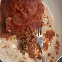 Vegan cabbage roll. I ate one. Great dinner for the first night and of our honeymoon on a rainy evening    at Prince of Pierogi in Ephraim