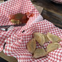 Mushroom and sauerkraut pierogi + vegan cabbage rolll  at Prince of Pierogi in Ephraim