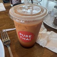 Thai tea with coconut milk   at Pure Thai Cafe in Vancouver