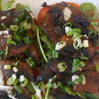 Mushrooms on toast at Dill's Cafe & Store in Falmouth