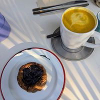 Golden latte y pepa vegana at Chicama in Buenos Aires